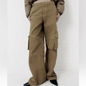 Zara | NWOT High-waist Full-length Cargo Pants